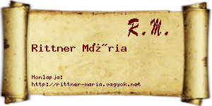 Rittner Mária névjegykártya